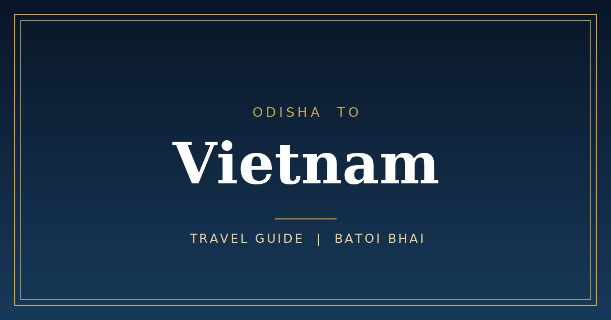 Limestone islands and calm water in northern Vietnam, illustrating a Vietnam trip planned from Odisha